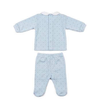 Completo ciniglia neonato colletto bavetta