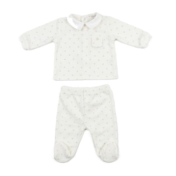 Completo neonato ciniglia stampa