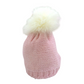 Cappellino neonata in lana e cashmere pon pon