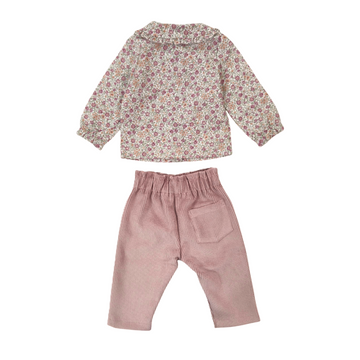 Completo neonata camicia + pantalone velluto