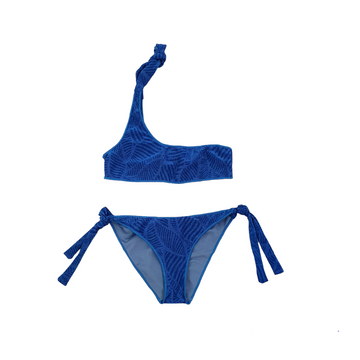 Bikini bimba monospalla tessuto lurex