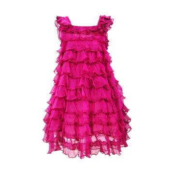 Abito Bimba Chiffon con balze e rouches