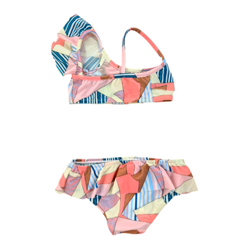 Bikini bimba in lycra con balza