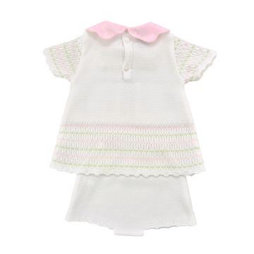 Completo Vestina neonata filo cotone roselline