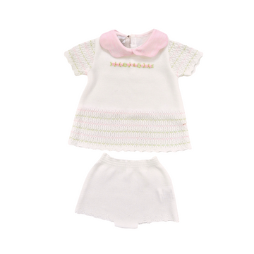 Completo Vestina neonata filo cotone roselline
