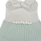 Tutina in filo cotone con ricamo fiori verde
