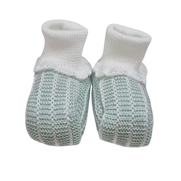 Scarpine in filo cotone neonata verde