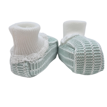 Scarpine in filo cotone neonata verde
