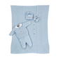 Set nascita filo cotone con treccia e fiocchetto