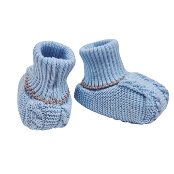 Set nascita filo cotone con treccia e fiocchetto
