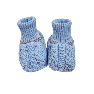 Set nascita filo cotone con treccia e fiocchetto