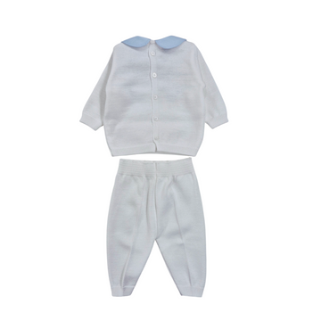 Completo filo cotone con ricamo fiocchetti