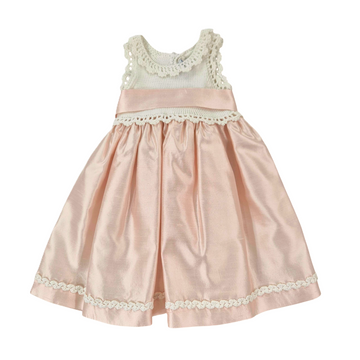Abito in filo cotone e shantung seta + cardigan