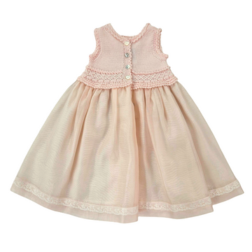 Abito neonata in filo cotone e organza