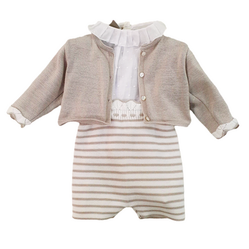Completo neonata in filo cotone 3 pezzi