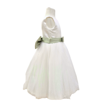 Abito Damina in tulle fiocco verde