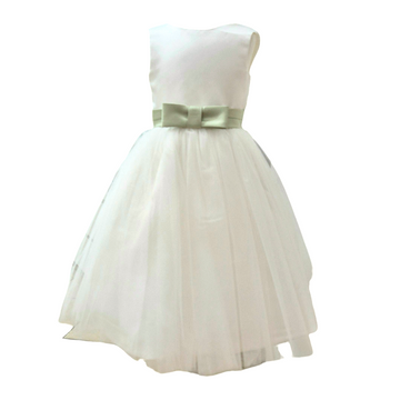 Abito Damina in tulle fiocco verde