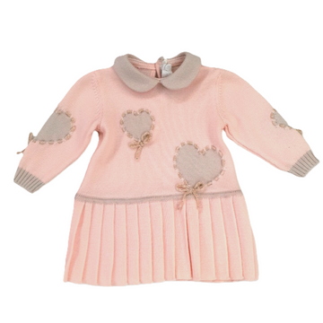 Abito neonata in lana con cuori