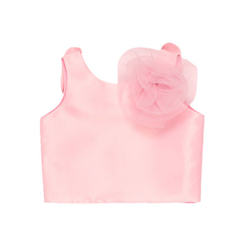 Top Bambina con fiore tulle