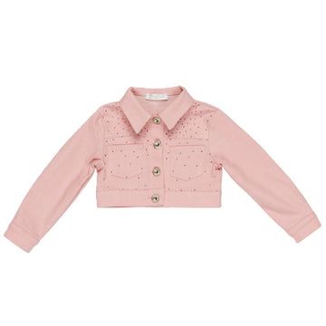 Giubbino girl corto denim con strass