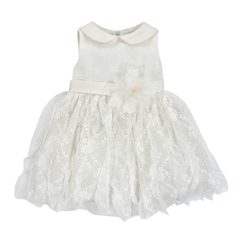 Abito Battesimale in pizzo con fiore