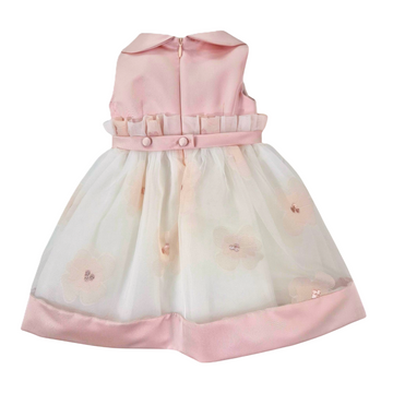 Abito Bimba in mikado e organza ricamata