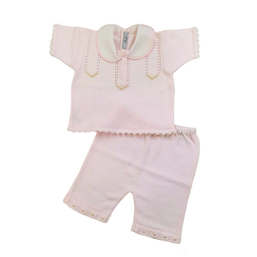 Completo neonata in filo cotone con ricamo