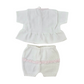 Completo neonata in filo cotone con ricamo