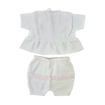 Completo neonata in filo cotone con ricamo