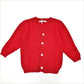 Cardigan bimbo 100% lana merino a trecce rosso