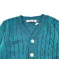 Cardigan bimbo 100% lana a trecce verde