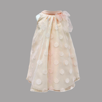 Abito bimba cerimonia in organza con pois
