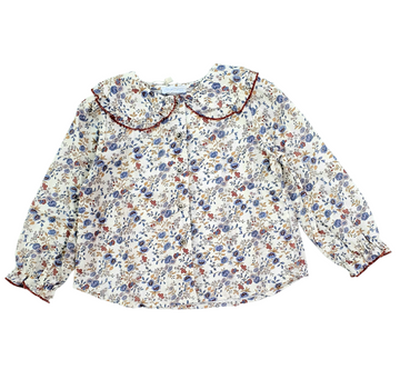 Blusa Bimba collo volant e rouches