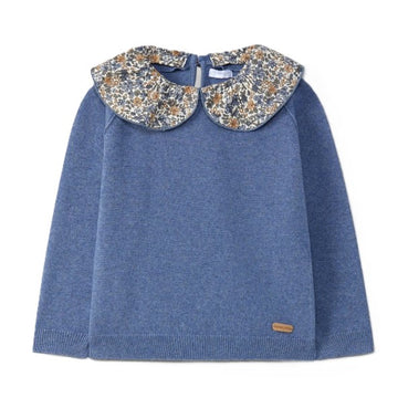 Pullover Bimba collo fiori removibile