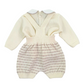 Completo salopette in lana merino