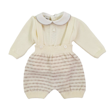 Completo salopette in lana merino