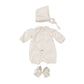 Set pagliaccetto velluto punto smock battesimale