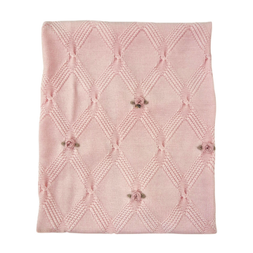 Copertina in pura lana con roselline