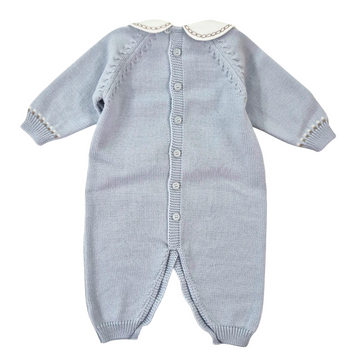 Tutina in pura lana neonato con intarsio