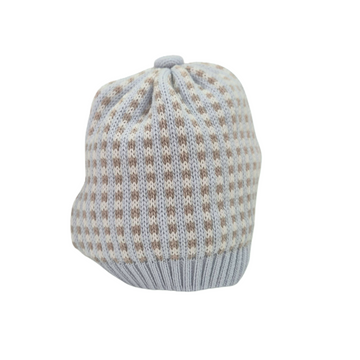 Cappellino pura lana neonato quadretti