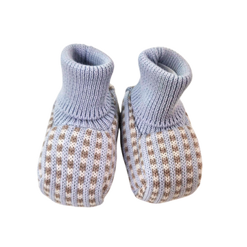 Scarpine neonato in pura lana quadretti