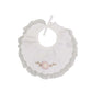 Bavetta con pizzo e fiore ricamato