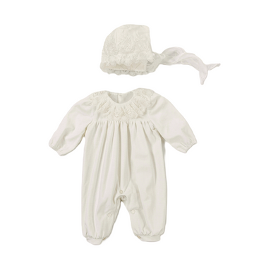 Pagliaccetto + cuffia neonata velluto raso
