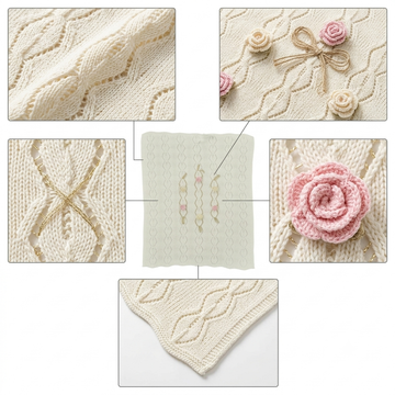 Set nascita neonata con fiore 3D