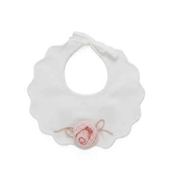 Bavetta neonata con rosa 3D