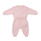 Completo lana neonata salopette punto smock