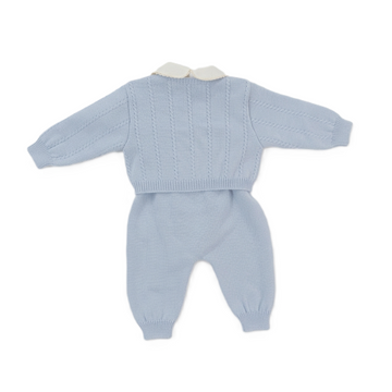 Completo lana salopette punto smock