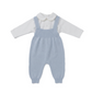 Completo lana salopette punto smock