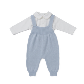 Completo lana salopette punto smock