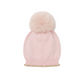 Cappellino in lana merino e pon pon